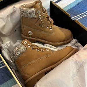 Jimmy Choo Tan Combat Boots with Silver Accents